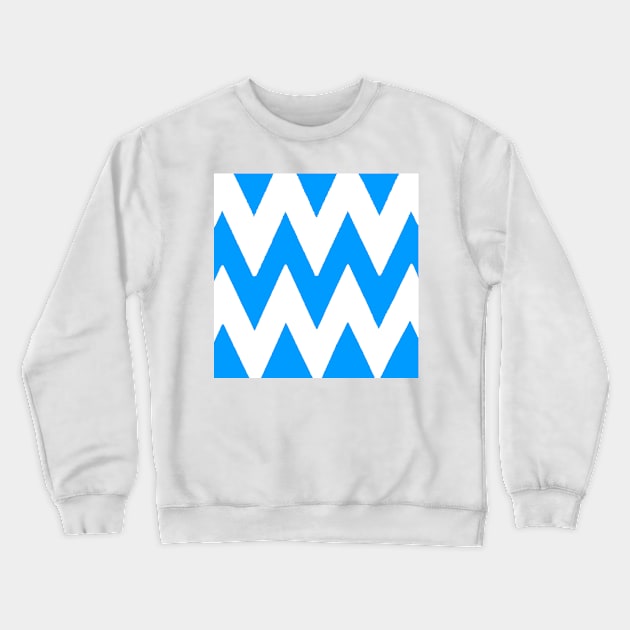 Chevron Blue Crewneck Sweatshirt by Overthetopsm